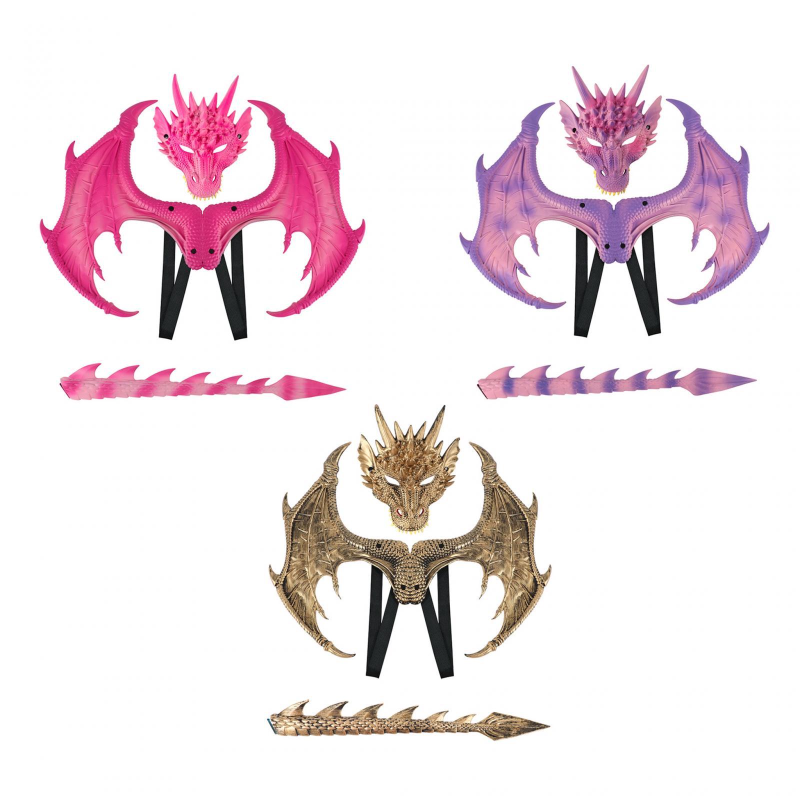 Cosplay Material For Prop - ドラゴンウィングコスチューム子供用小道具コスプレウィング恐竜の尾マスクセット子供男の子女の子用