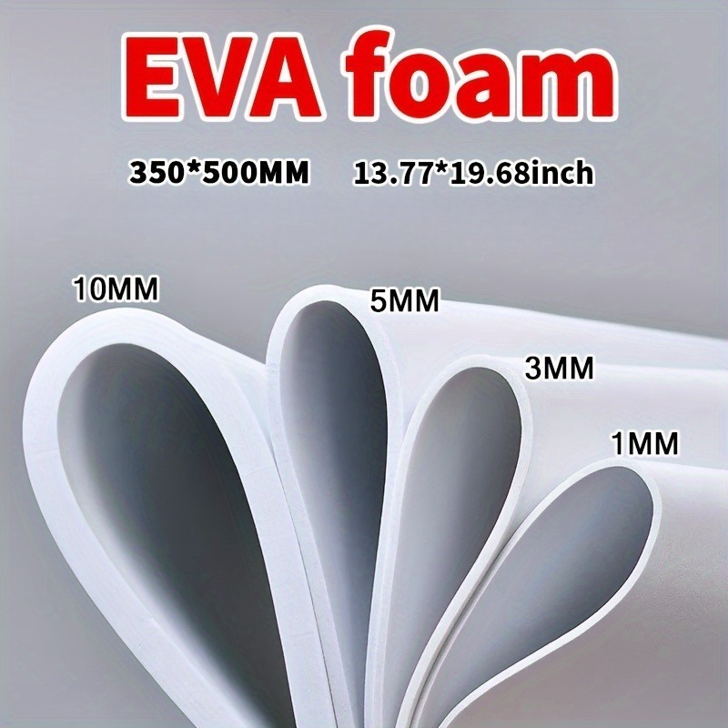 Cosplay Props Eva Foam - EVAフォームボード 14x19インチ、厚さ3mm-10mmの白いEVAフォームシート、DIYクラフト、コスプレ小道具、模型彫刻、手作りプロジェクト用