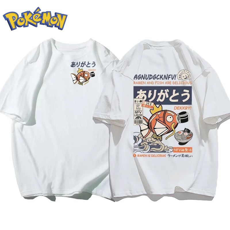Pokeball Cosplay Prop - 2026年夏ポケモンマジカルパン両面プリントTシャツ、綿100%ルーズフィットカップル＆ファミリー向けTシャツ、旅行、ゲーム、スポーツに最適