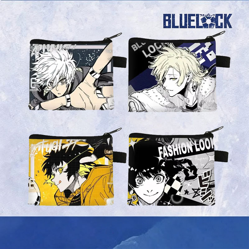 Cosplay Prop Blueprints - ホットアニメブルーロックアニメナギ征士郎プリント小銭入れ原宿財布ポータブル収納袋 ID クレジットカードギフト