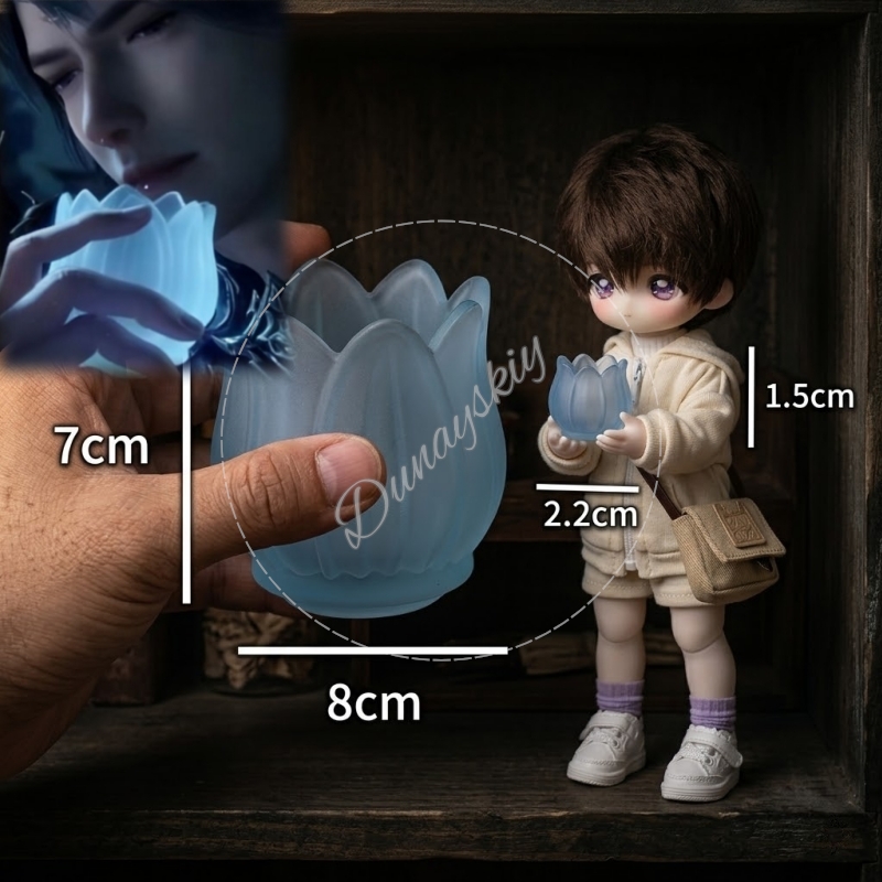 Cosplay Prop Blueprints - Caleb 하우주 3Dプリント製 水を保つことができない青いチューリップのつぼみ デスクトップデコレーション コスプレ小道具