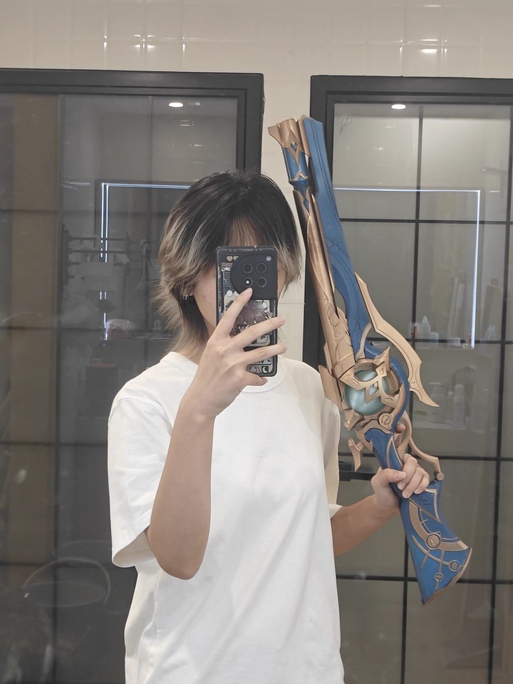 Anaxa Cosplay Prop - アナクサゴラスモデルガン 80 センチメートルグローハロウィンパーティーホンカイスターレールアナクサコスプレ武器小道具ロールプレイアクセサリー男性女性ウィッグ