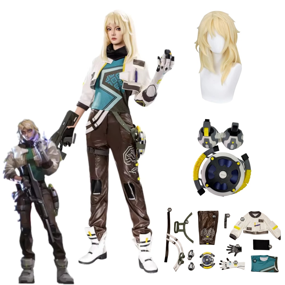 Anime Cosplay Prop - デッドロックコスプレ衣装小道具 VALORANT デッドロック衣装衣装仮装女性衣装ハロウィンカーニバルパーティー服