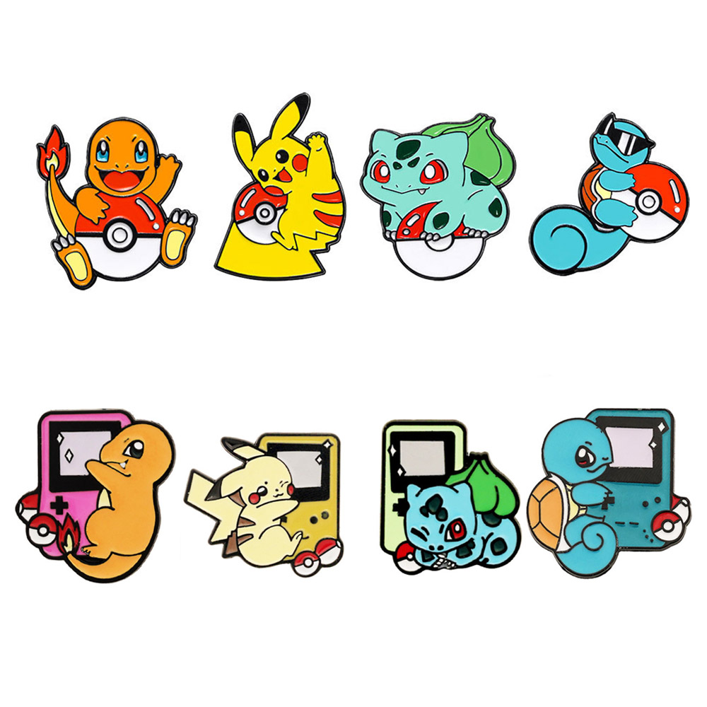 Pokeball Cosplay Prop - 4/8 個ポケモンスターターキャラクターポケボールエナメルピンセットピカチュウヒトカゲフシギダネゼニガメラペルバッジファンギフト用