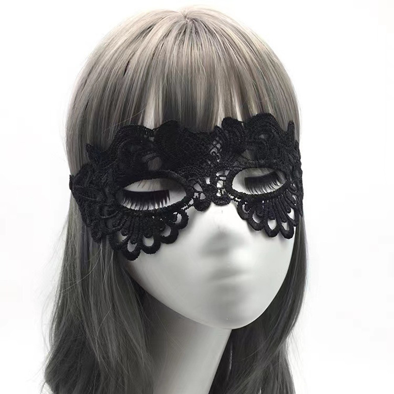 女性のための透かし彫りのレースのフェイスマスク,黒,セクシー - Cosplay Prop Kit のレビューと価格