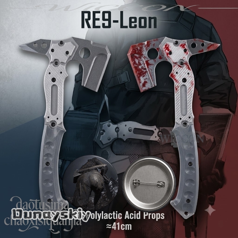 Leonn 高品質偽戦術斧血痕パターン 3D ポリ乳酸小道具 - Cosplay Prop Axe のレビューと価格