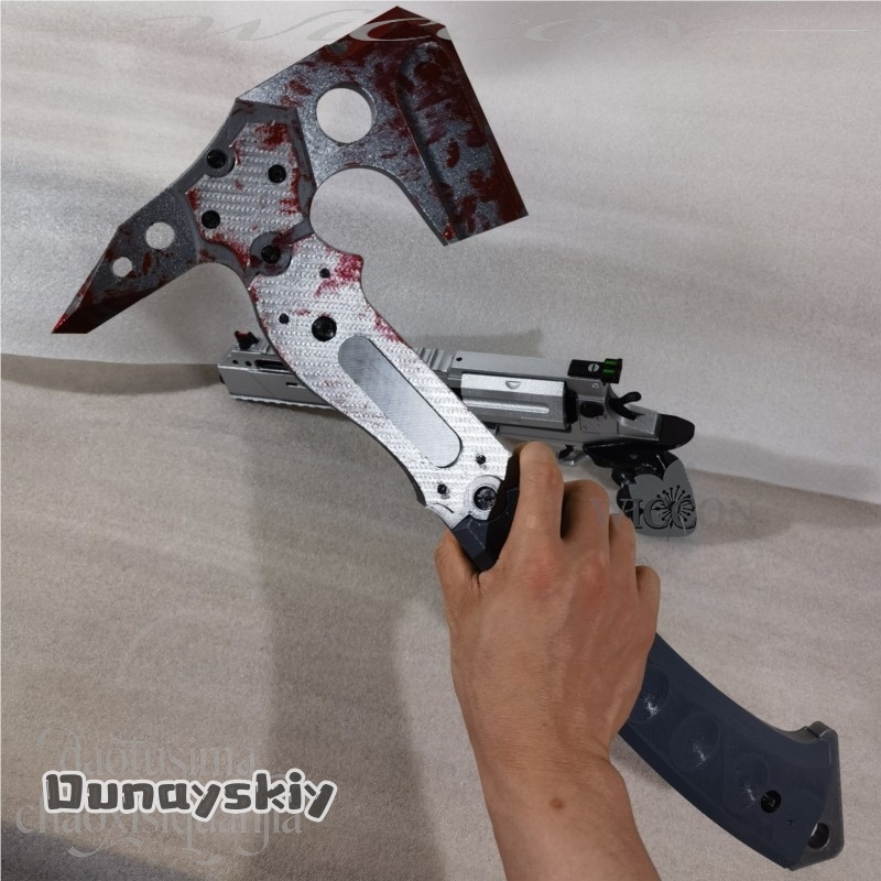 Leonn 高品質偽戦術斧血痕パターン 3D ポリ乳酸小道具 - Cosplay Prop Axe のレビューと価格