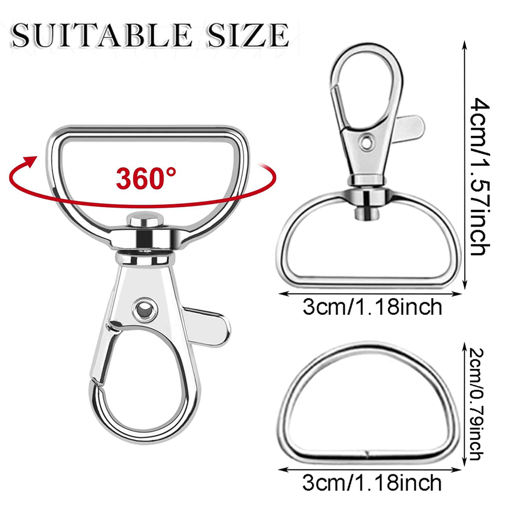 8/15/30個セット スナップフック ランヤードクリップ  - D Ring Strap のレビューと価格