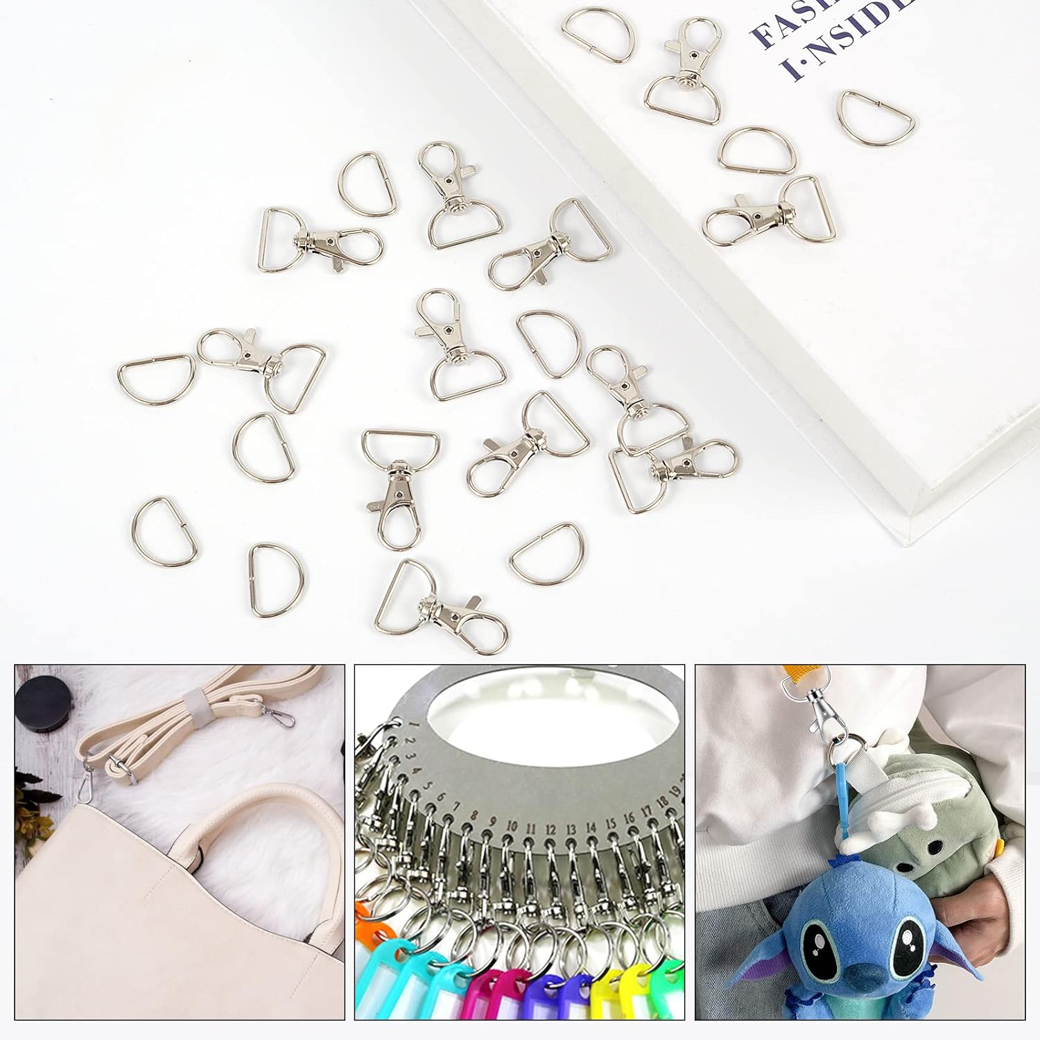 8/15/30個セット スナップフック ランヤードクリップ  - D Ring Strap のレビューと価格