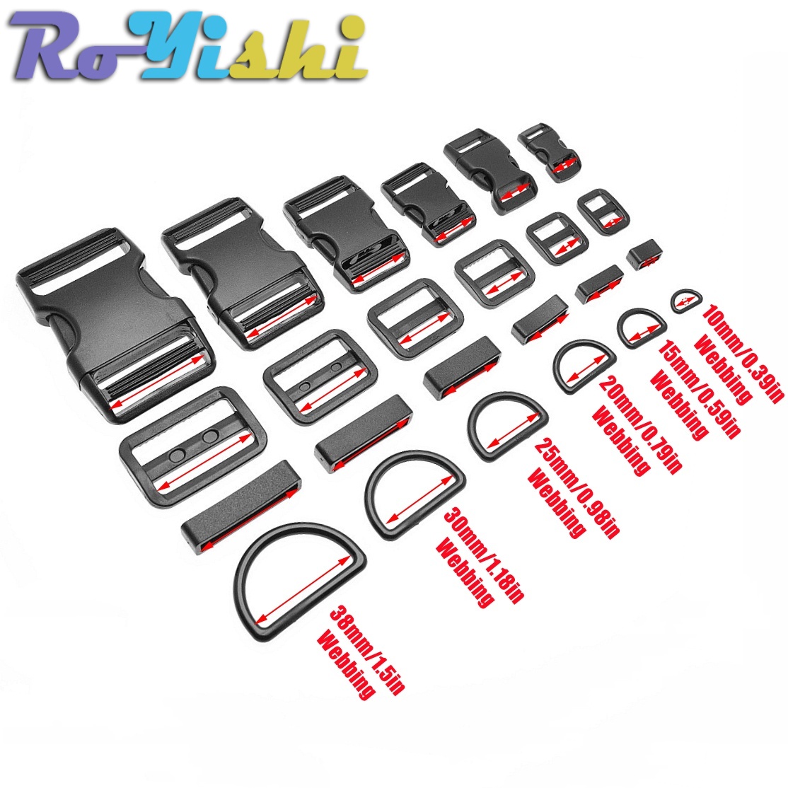 1-10セット プラスチック製サイドリリースバックル Dリン - D Ring Strap のレビューと価格