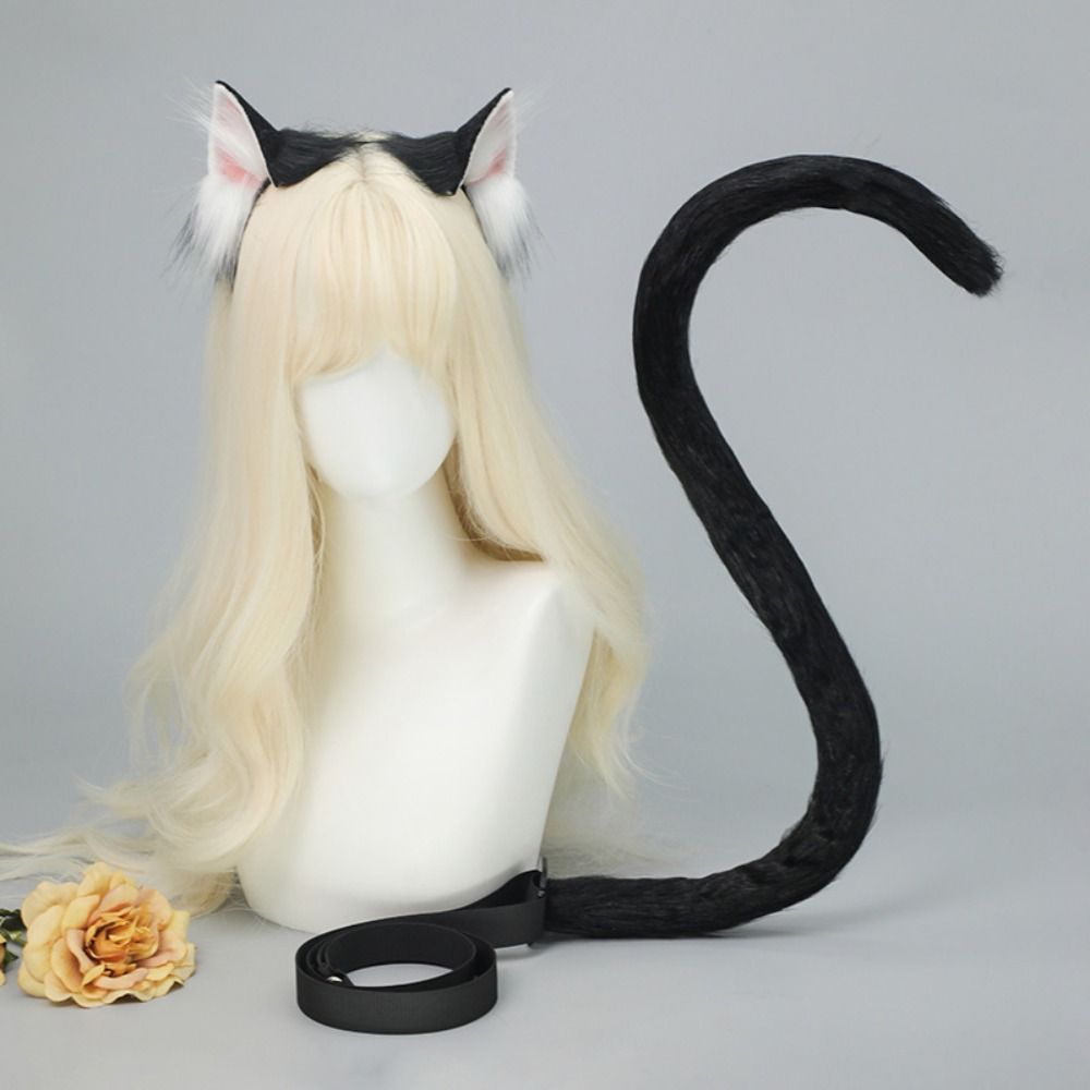 新しいリアルな猫耳カチューシャ ロリータ風手作り猫尻尾セット - Cosplay Prop Kit のレビューと価格