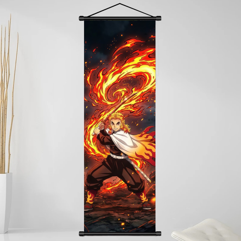 鬼滅の刃 煉獄杏寿郎 HDプリントアニメ生地ウォールアートス - Anime Cosplay Prop のレビューと価格