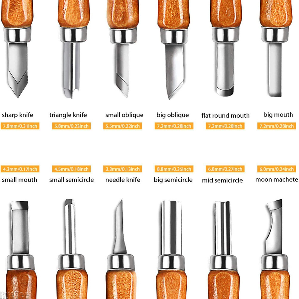 12個入りSK2木工彫刻ツールセット、木製ハンドル付きアート - Craft Knife Set のレビューと価格